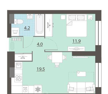 квартира г Екатеринбург Уральская Центральный ЖК «Азина 16» жилрайон фото 1