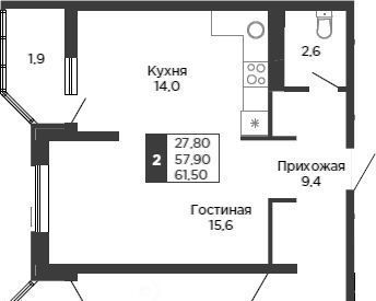 квартира г Краснодар р-н Карасунский ЖК «Сказка Град» фото 1