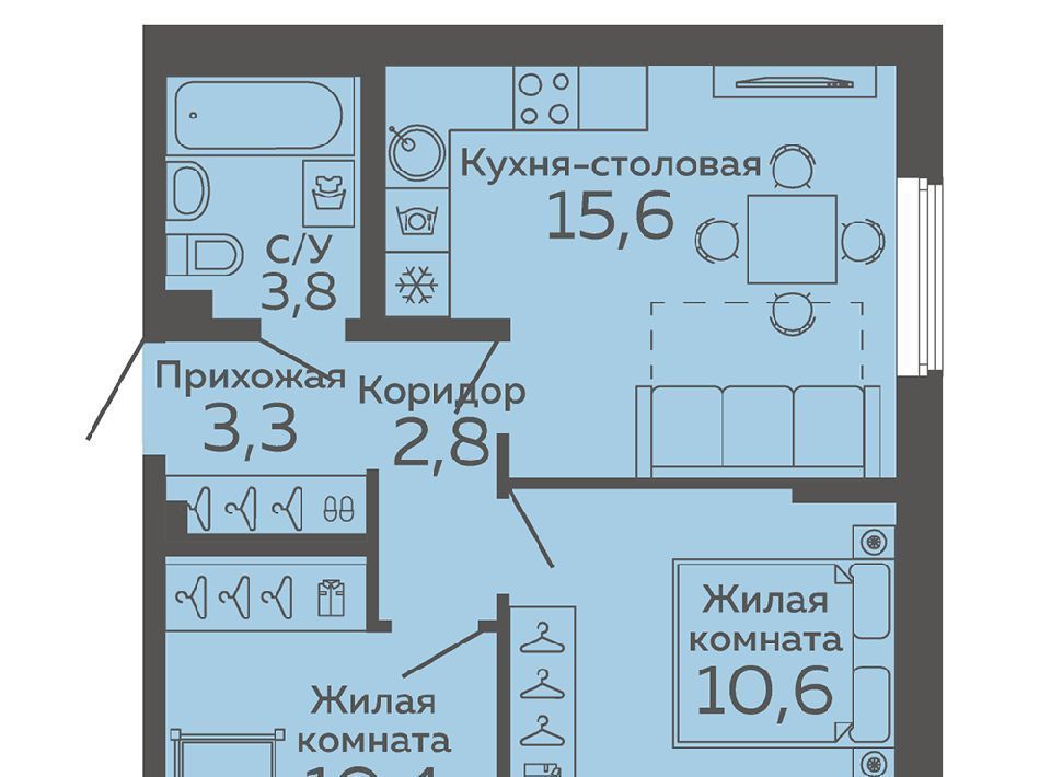 квартира г Екатеринбург Ботаническая б-р Новосинарский 3 фото 1