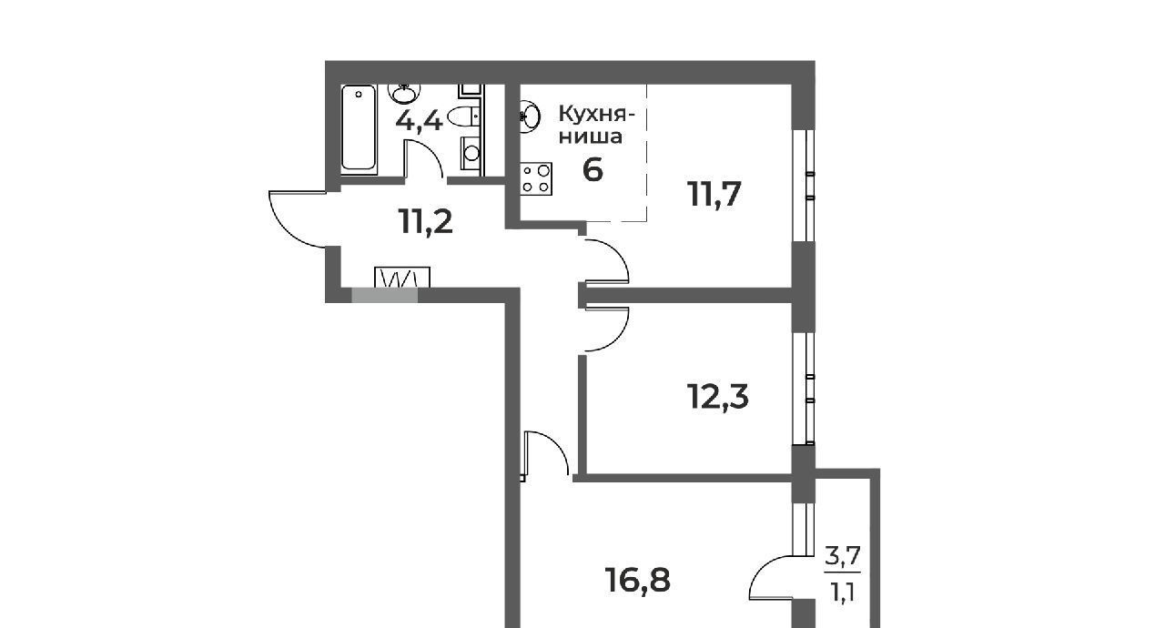 квартира г Новокузнецк р-н Центральный ул Уфимская 6 фото 1