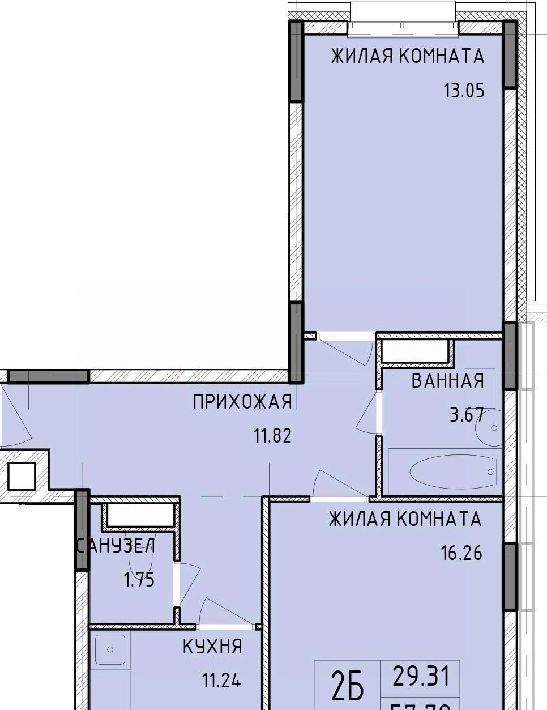 квартира г Тула р-н Центральный Юго-Восточный 10 фото 1