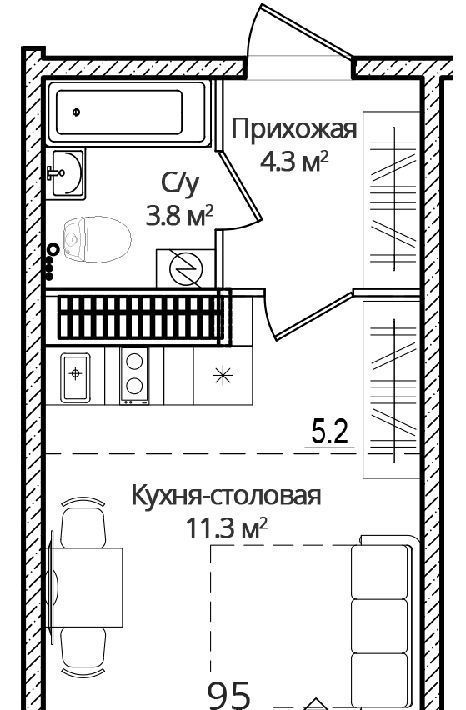 квартира р-н Псковский д Борисовичи ул Дмитрия Яковлева 8 Завеличенская волость фото 1