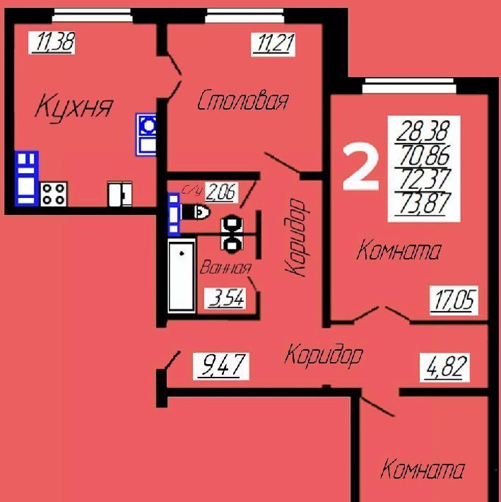 квартира р-н Смоленский д Киселевка Козинское с пос фото 1