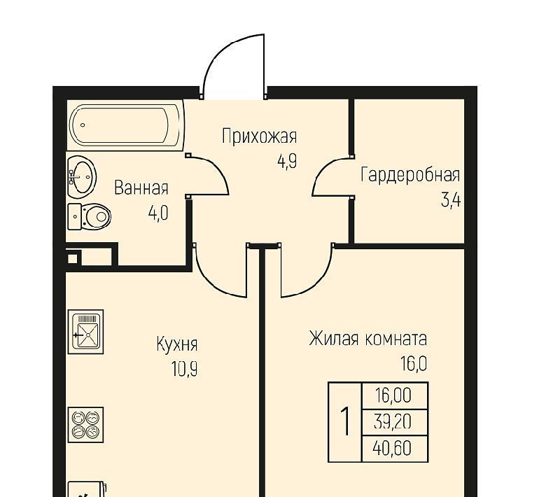 квартира г Краснодар п Березовый Эко-квартал Nova Vita муниципальное образование фото 1