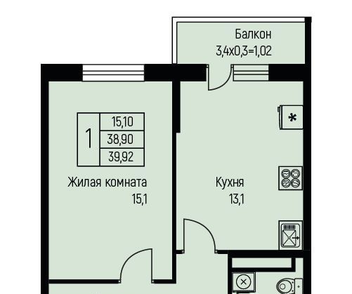 квартира г Краснодар п свх Прогресс п Березовый ЖК Прогресс муниципальное образование фото 1