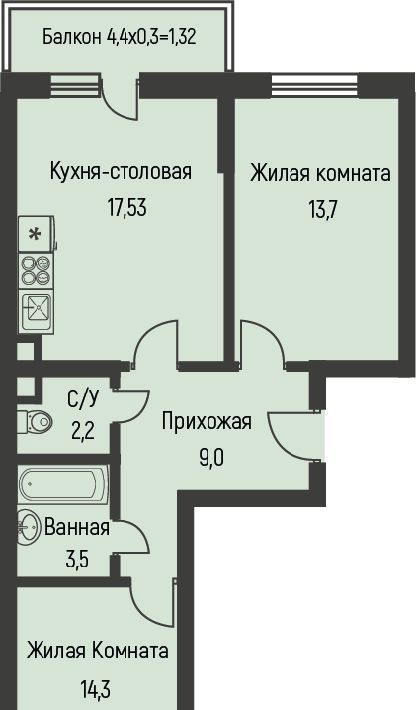 квартира г Краснодар п Березовый Эко-квартал Nova Vita муниципальное образование фото 1