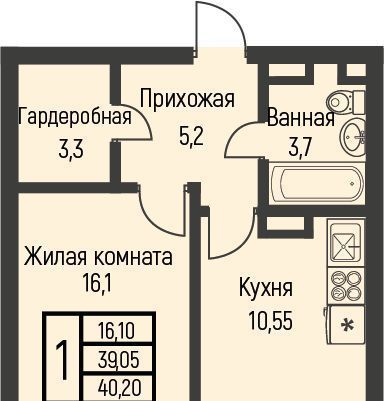 квартира г Краснодар п Березовый Эко-квартал Nova Vita муниципальное образование фото 1