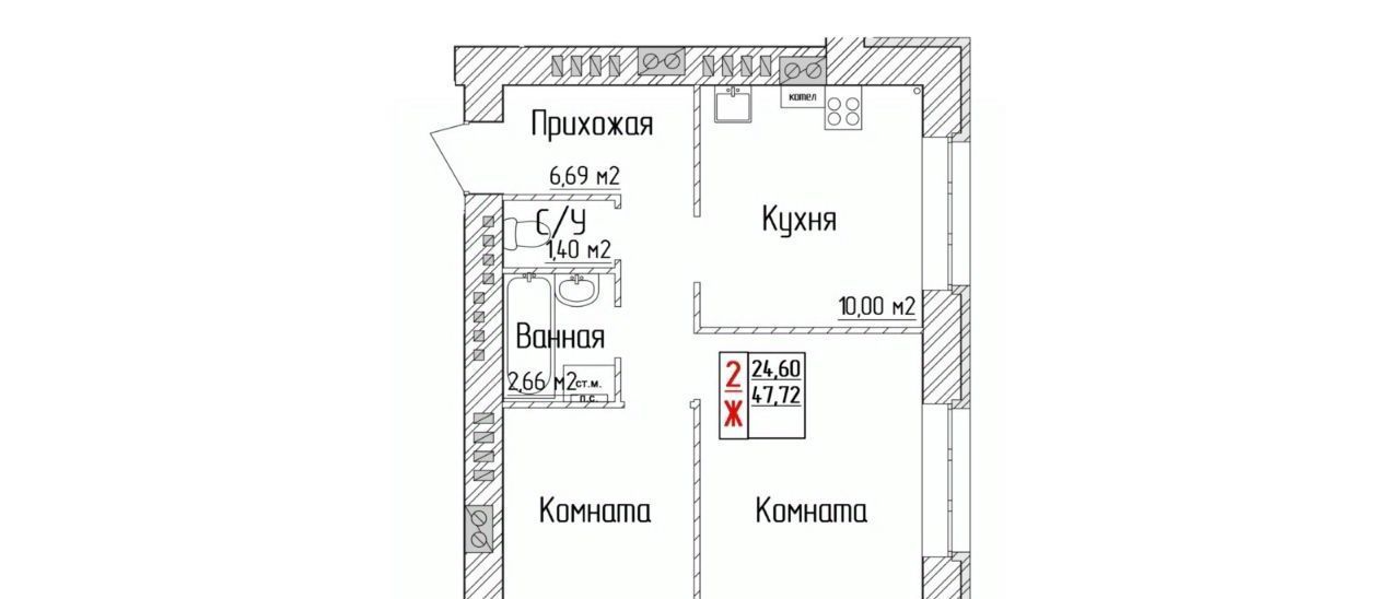 квартира р-н Ярославский п Ивняки ул Ярославская 2 Ивняковское с/пос фото 1