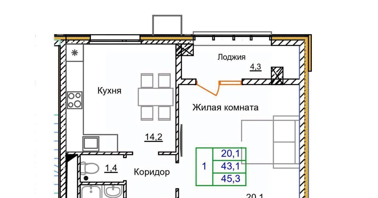 квартира г Старый Оскол микрорайон Космос 11 фото 3