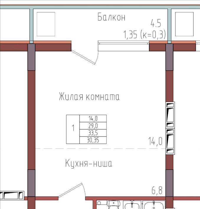 квартира г Калининград р-н Центральный ул Дубовая аллея фото 1