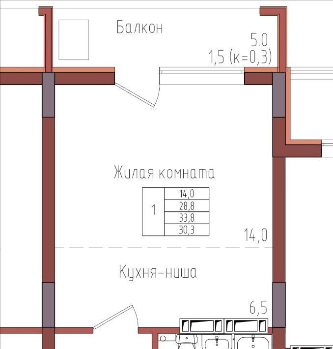 квартира г Калининград р-н Центральный ул Дубовая аллея фото 1