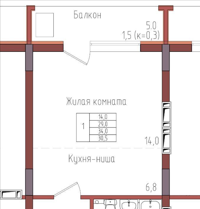 квартира г Калининград р-н Центральный ул Дубовая аллея фото 1