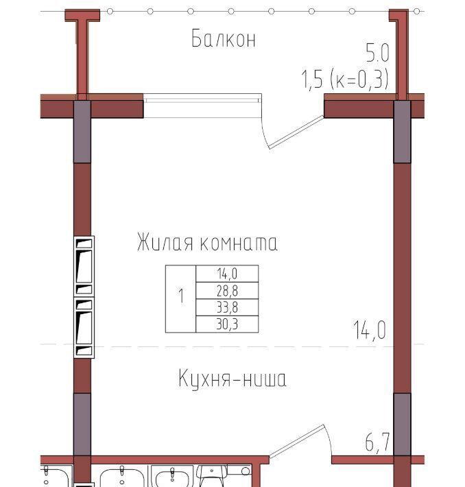 квартира г Калининград р-н Центральный ул Дубовая аллея фото 1