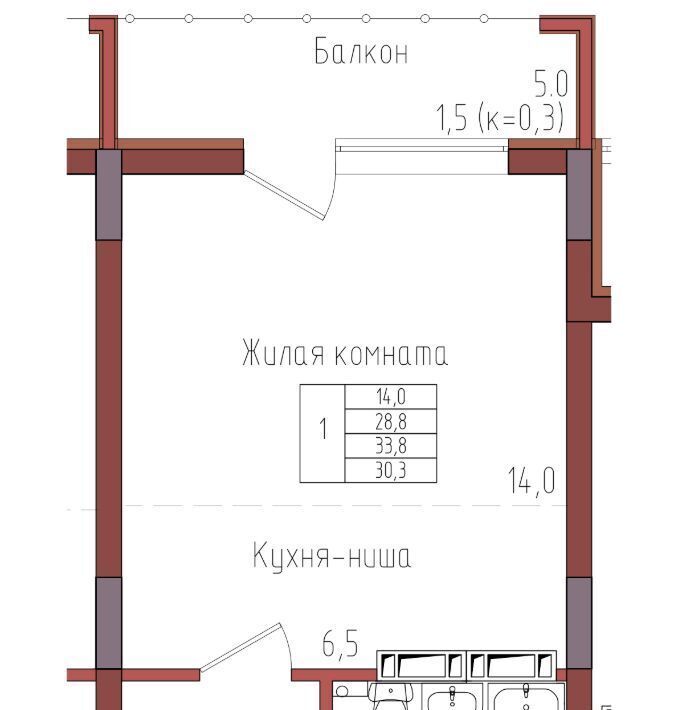 квартира г Калининград р-н Центральный ул Дубовая аллея фото 1