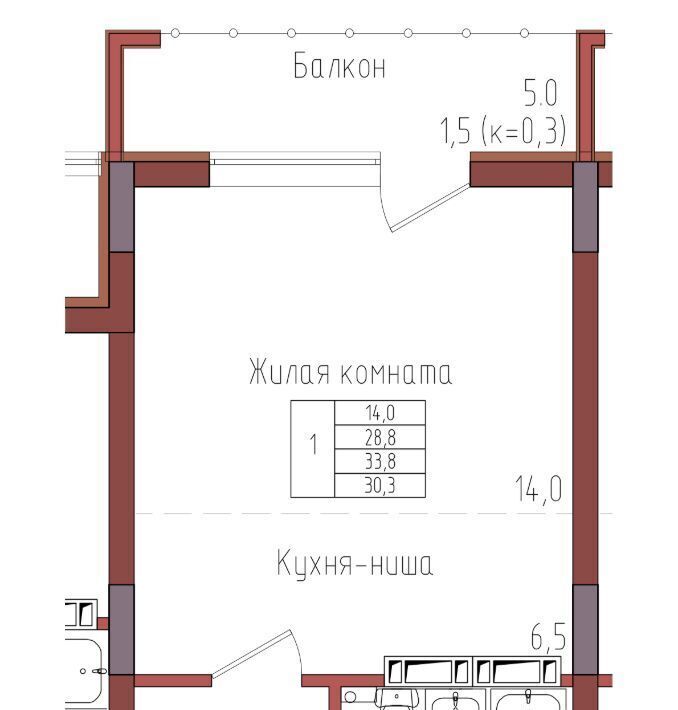 квартира г Калининград р-н Центральный ул Дубовая аллея фото 1