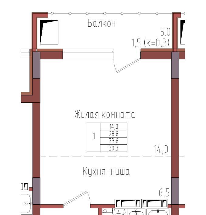 квартира г Калининград р-н Центральный ул Дубовая аллея фото 1