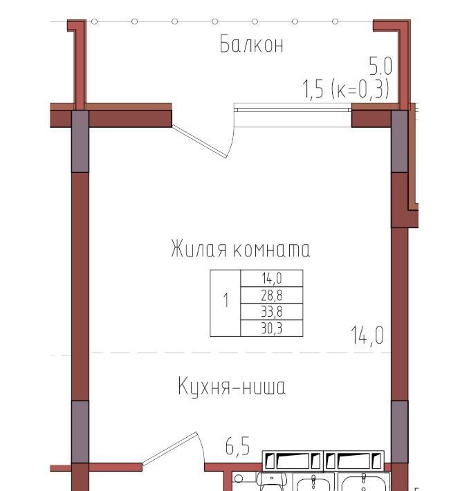 квартира г Калининград р-н Центральный ул Дубовая аллея фото 1