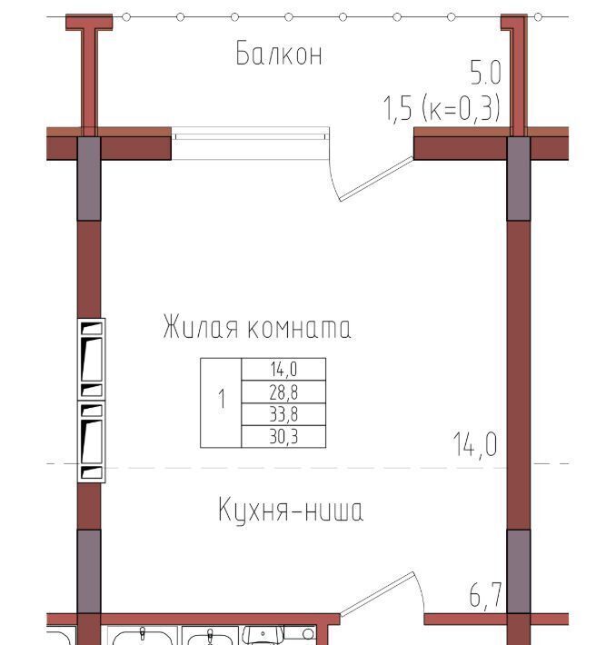 квартира г Калининград р-н Центральный ул Дубовая аллея фото 1