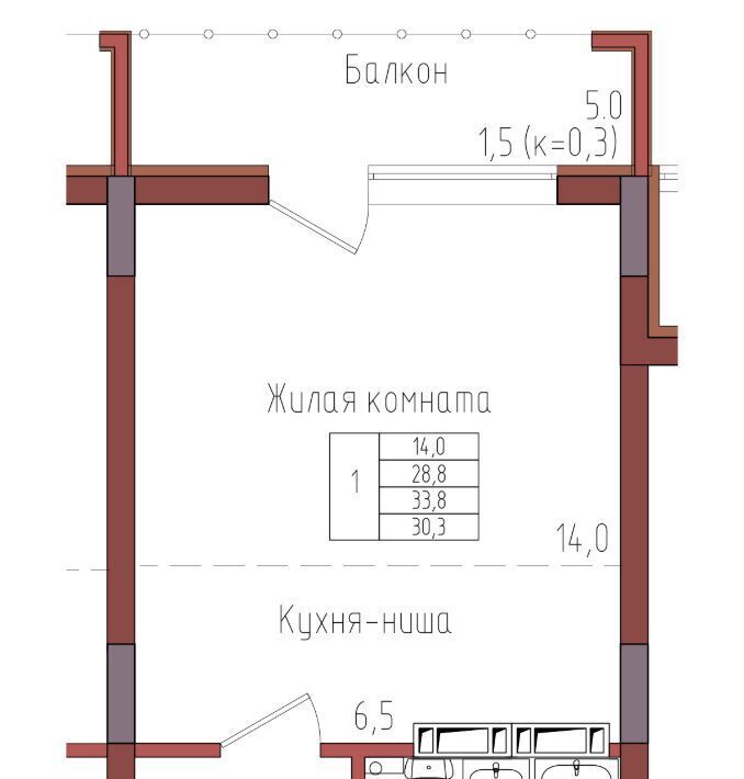 квартира г Калининград р-н Центральный ул Дубовая аллея фото 1