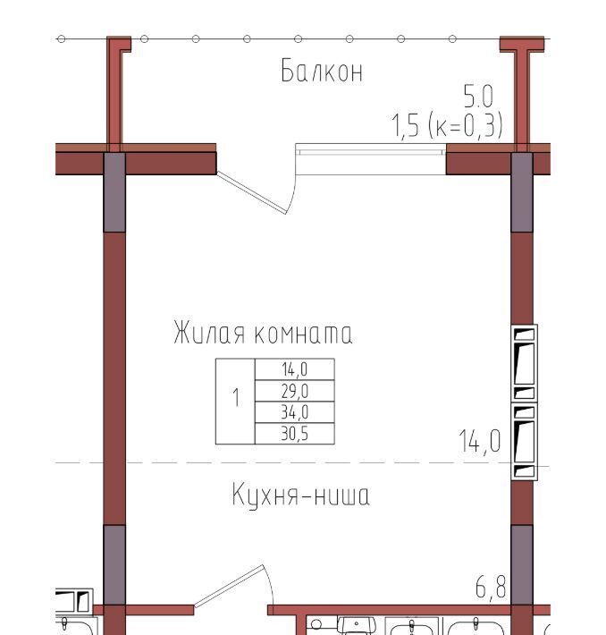 квартира г Калининград р-н Центральный ул Дубовая аллея фото 1