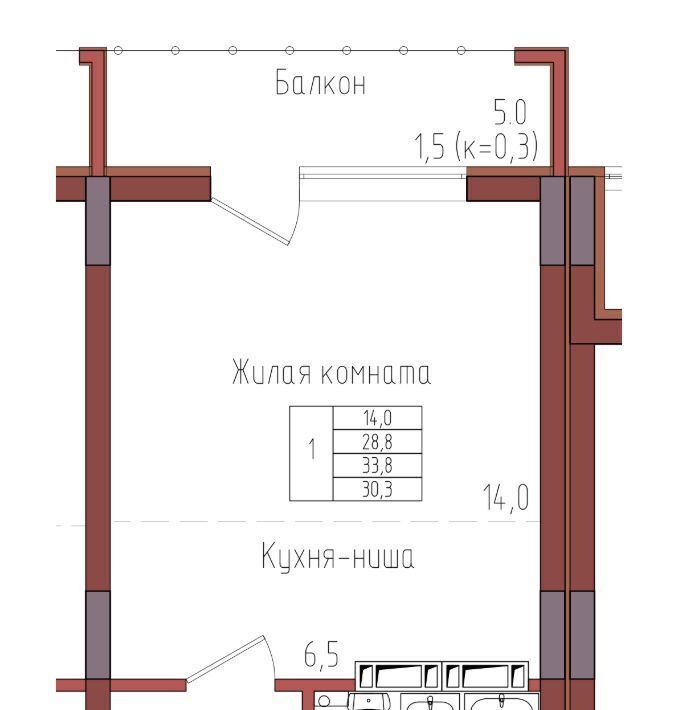 квартира г Калининград р-н Центральный ул Дубовая аллея фото 1