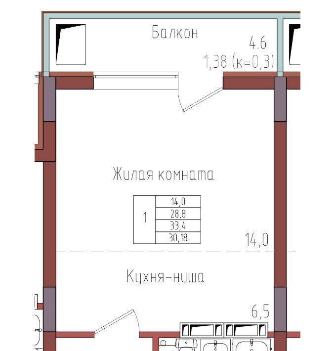 квартира г Калининград р-н Центральный ул Дубовая аллея фото 1