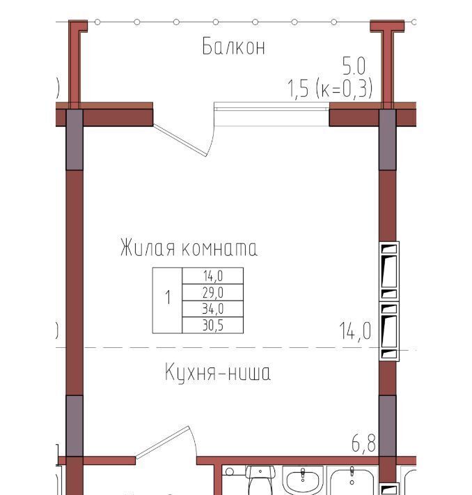 квартира г Калининград р-н Центральный ул Дубовая аллея фото 1