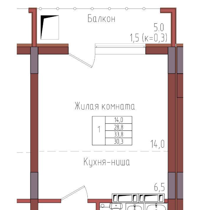 квартира г Калининград р-н Центральный ул Дубовая аллея фото 1