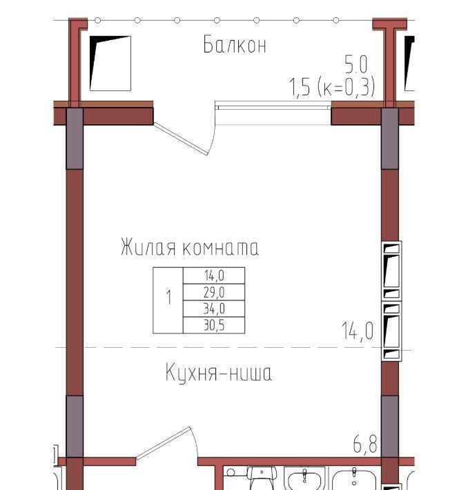 квартира г Калининград р-н Центральный ул Дубовая аллея фото 1