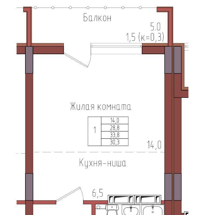 квартира г Калининград р-н Центральный ул Дубовая аллея фото 1