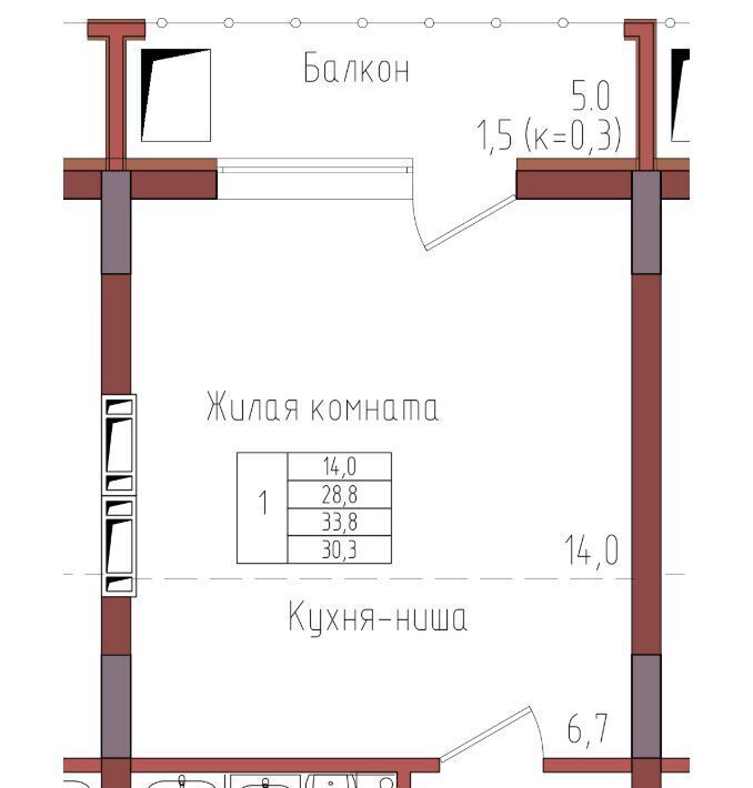 квартира г Калининград р-н Центральный ул Дубовая аллея фото 1