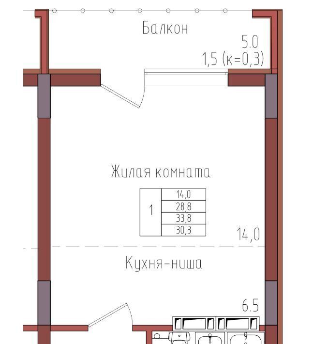 квартира г Калининград р-н Центральный ул Дубовая аллея фото 1