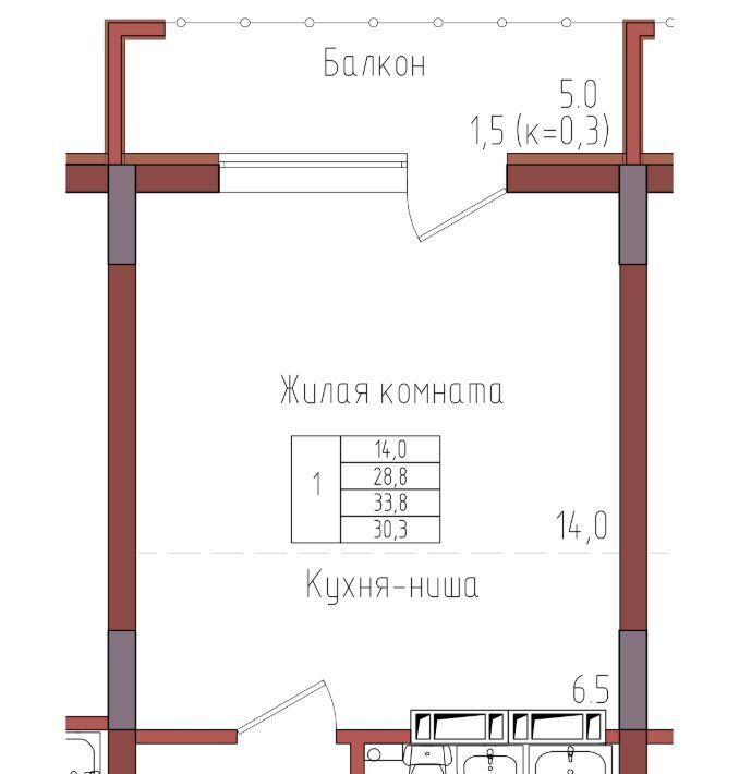 квартира г Калининград р-н Центральный ул Дубовая аллея фото 1