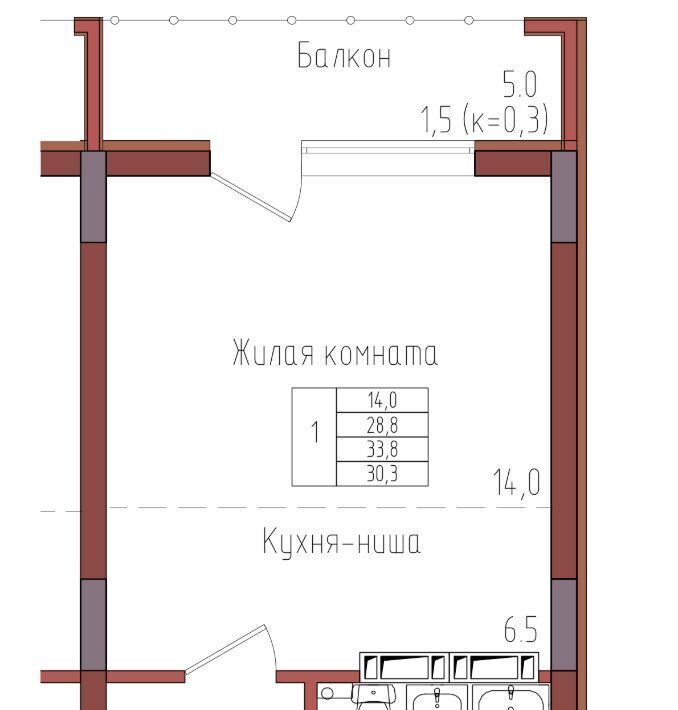 квартира г Калининград р-н Центральный ул Дубовая аллея фото 1