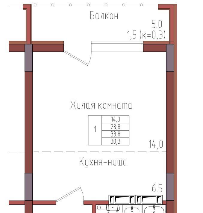 квартира г Калининград р-н Центральный ул Дубовая аллея фото 1