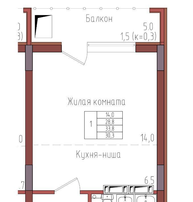 квартира г Калининград р-н Центральный ул Дубовая аллея фото 1