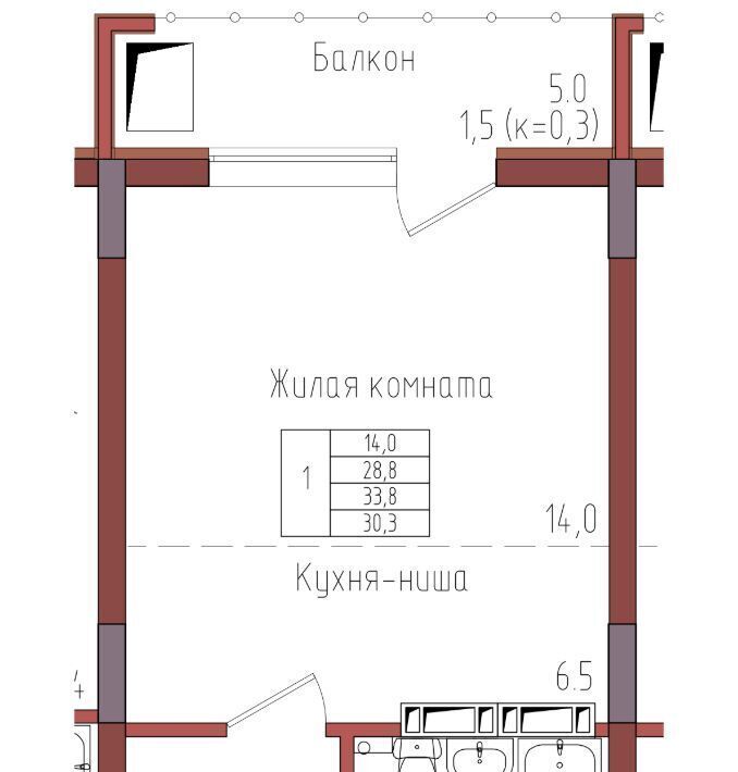 квартира г Калининград р-н Центральный ул Дубовая аллея фото 1