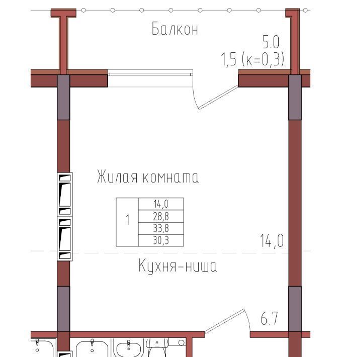 квартира г Калининград р-н Центральный ул Дубовая аллея фото 1