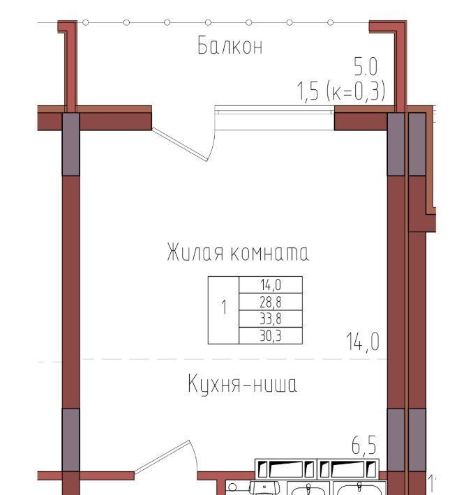 квартира г Калининград р-н Центральный ул Дубовая аллея фото 1