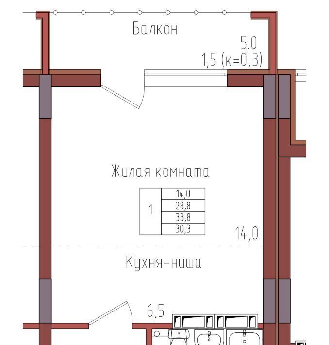 квартира г Калининград р-н Центральный ул Дубовая аллея фото 1