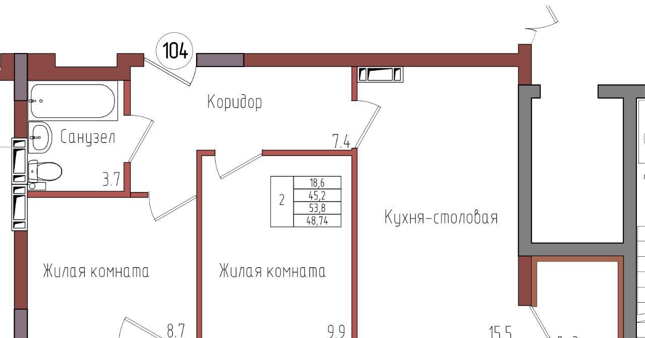 квартира г Калининград р-н Центральный ул Дубовая аллея фото 1