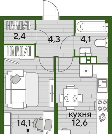 квартира г Краснодар р-н Прикубанский ул им. Анны Ахматовой фото 1