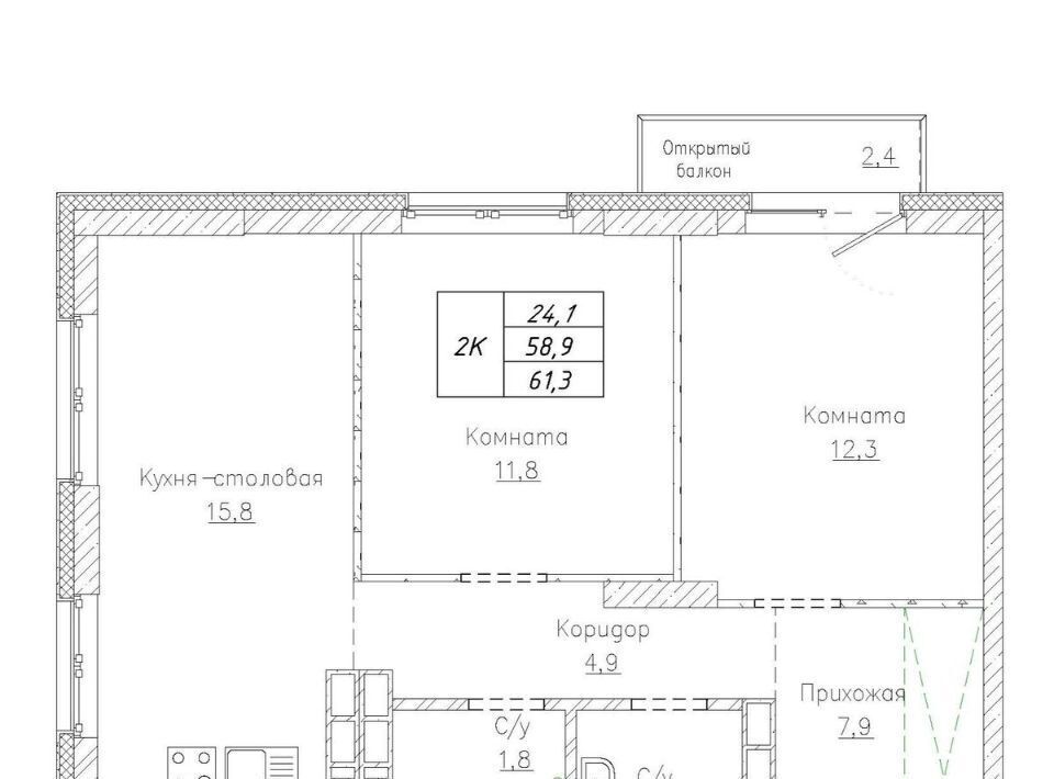 квартира г Новосибирск Студенческая ул Тульская 74 фото 1