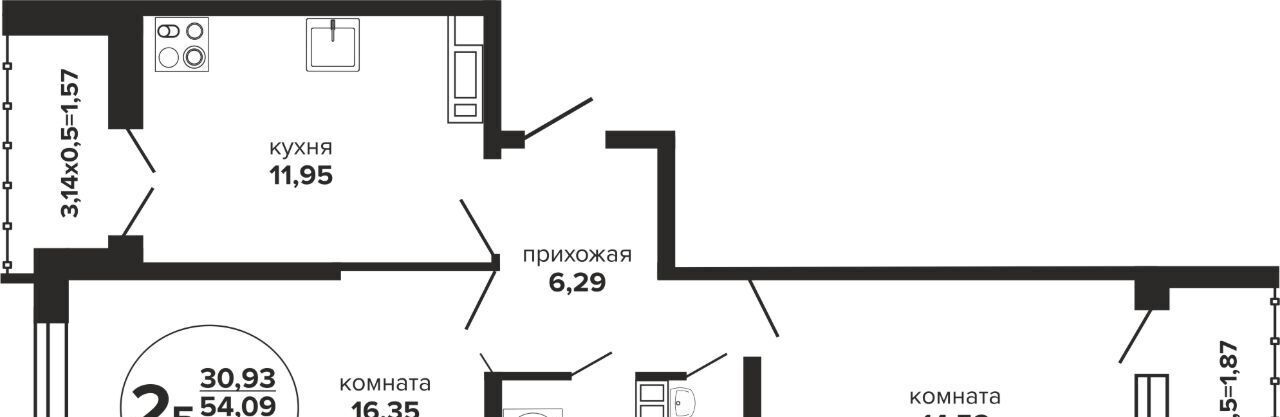 квартира г Краснодар р-н Прикубанский ул Российская 257/7 1 фото 1