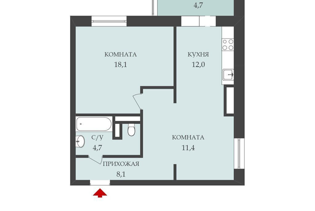 квартира р-н Всеволожский г Кудрово ул Английская 5 Улица Дыбенко фото 24