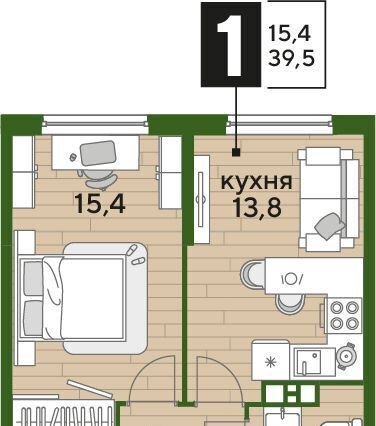 квартира г Краснодар р-н Прикубанский ул им. Анны Ахматовой фото 1