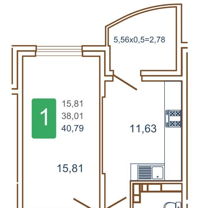 квартира г Краснодар р-н Прикубанский ул им. Кирилла Россинского 3/2к 1 фото 1