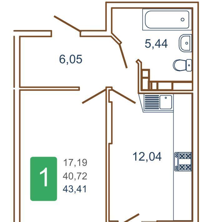 квартира г Краснодар р-н Прикубанский ул им. Кирилла Россинского 3/1к 1 фото 1