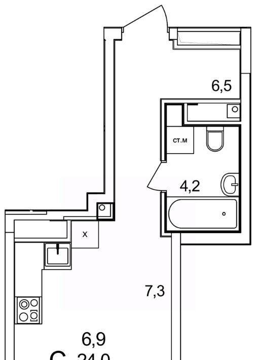 квартира р-н Кстовский д Анкудиновка ул Русская 12 фото 2