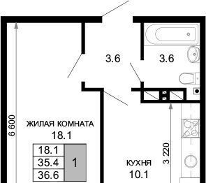 квартира г Краснодар р-н Прикубанский ЖК «Дыхание» фото 1